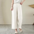 thumbnail image 2 of Pants for Women S with Pockets Pants with Stripe on The Side Dress Size 16 Women Linen Cover up Comfy plus Size Glitter Dress Corduroy plus Elastic Waist Pant 3 Strip Beige XL, 2 of 7
