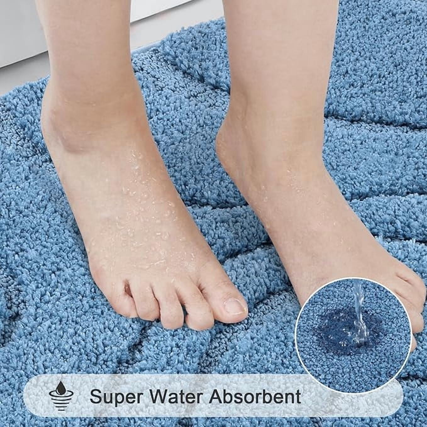 Bathroom Rugs Sets 5 Piece, Soft Absorbent Microfiber Bath Mat for Bathroom, Non Slip Washable Bath Rug Set with Toilet Cover, Bath Runner and U-Shaped Contour Toilet Rug,