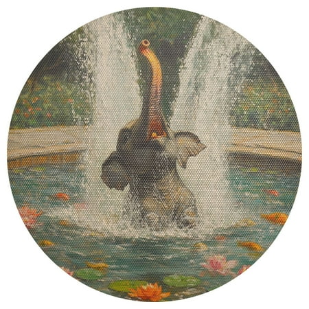 

Summer Elephant 4-Piece 15.4in Heat-Proof PVC Plate Mats Easy Cut and Clean for Family Use