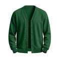thumbnail image 4 of Dwellite Mens Cardigan V Neck Sweater Lightweight Button Slim Fit Soft Fall Winter Jacket Fashion Solid Color Sweater Dark Green XL, 4 of 6