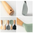 thumbnail image 4 of Washranp Silicone Rice Paddle Spoon with Wooden Handle,Non Stick Heat Resistant Rice Scooper for Home Kitchen, 4 of 4
