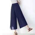 thumbnail image 5 of Alitao Maxi Skirt A Line Skirt Woman Summertime Loose Solid Color Thin Wide Leg Pants Slim Ninth Chiffon High Waisted Pants Pencil Skirt Flowy Skirt Dark Blue XL, 5 of 6