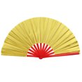 thumbnail image 1 of Abanico plegable de bambú dorado para elegantes actuaciones de kung fu, 1 of 8