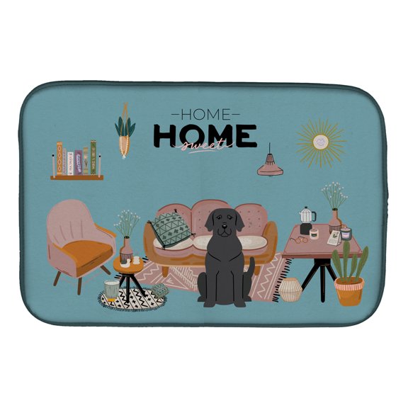 Black Labrador Sweet Home Dish Drying Mat