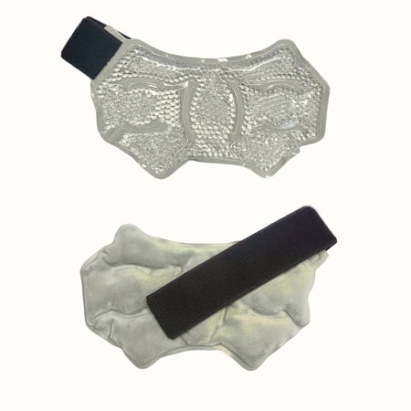 1pc Ankle/Sport Foot Ice Wrap, Hot Cold Ice Gel Pack with Adjustable Brace for Ankle, Knee, Arm, Bow, Leg, Microwaveable, Freezable and Reusable Gray
