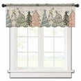 thumbnail image 2 of Christmas Tree Valance Curtains for Kitchen/Living Room/Bathroom/Bedroom Window, Rustic Pink Green Blue Xmas Tree Snowflake Rod Pocket Small Topper Half Short Window Curtains Sheer Scarf 60"x18", 2 of 8