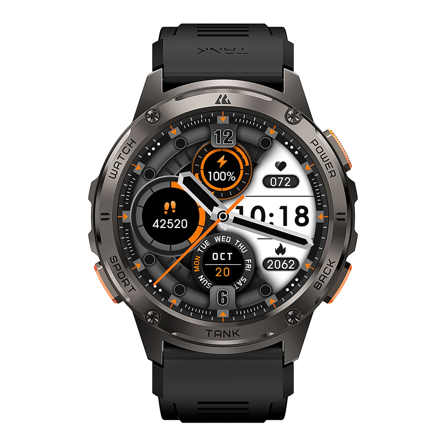 KOSPET TANK T3 1.43-In. AMOLED Smartwatch with Silicone Band (Black), P-T004-B