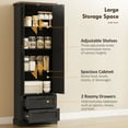 thumbnail image 4 of HOMCOM 71" Kitchen Pantry Cabinet, Farmhouse Kitchen Storage Cabinet, Black, 4 of 10