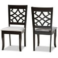 thumbnail image 6 of Baxton Studio Mael Modern and Contemporary Grey Fabric Upholstered and Dark Brown Finished Wood 2-Piece Dining Chair Set, 6 of 8