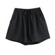 thumbnail image 4 of FESTFENDS 1Ud Cortos Negros De Y Lino Para Mujer Casual Y Cómodo, 4 of 8