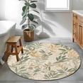 thumbnail image 3 of Round Rugs 4Ft, Sage Green Yellow Botanical Round Area Rug Washable Indoor Throw Carpet, Vintage Spring Summer Soft Non Slip Circle Rug for Kitchen Nursery Room Home Decor Aesthetic, 3 of 8