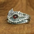 thumbnail image 5 of Red CZ Eyes 925 Sterling Silver Adder Viper Snake Ring Biker Punk Jewelry TA267 US Size 14, 5 of 16