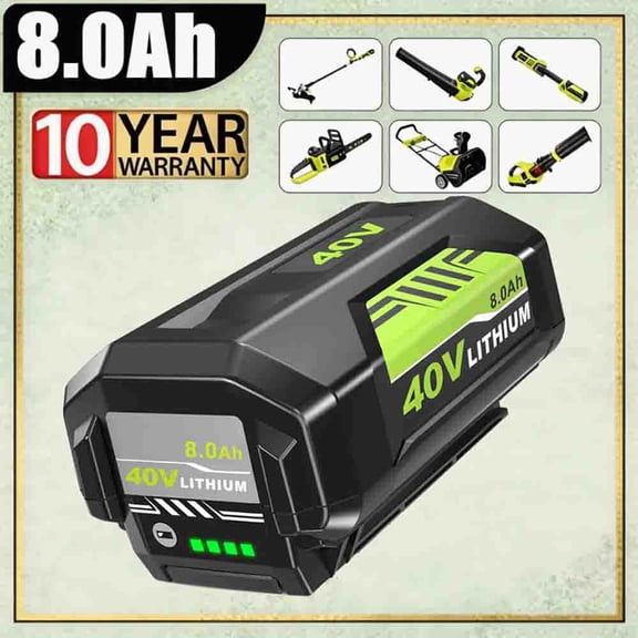 Upgraded 8.0Ah Replacement for Ryobi 40V Battery Compatible with OP4026 OP40601 OP4050A OP4040 40V Cordless Power Tools