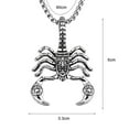 thumbnail image 5 of ievspot 1 Pcs Men's Large Heavy Stainless Steel Pendant Necklace Silver Black Scorpion Necklace Gothic Pendant Necklace, 5 of 6