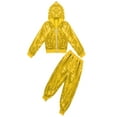 thumbnail image 2 of Aislor Kids Boys Girls Hip-hop Jazz Stage Performace Sequins Hooded Tops Jacket with Pants Dance Outfit, 2 of 7