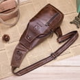 thumbnail image 4 of Pecho Pack Bolso bandolera de cuero genuino para hombre, bandolera informal en el pecho, senderismo, BULLCAPTAIN Pecho Pack, 4 of 7