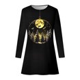 thumbnail image 4 of Robe Décontractée Automne et Hiver pour Femmes, Mode Imprimée de Noël, Col Rond, Manches Longues, Chemise d'Été, Robe Décontractée, Dos Nu, Combinaison avec Poches et Shorts, 4 of 4