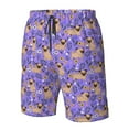 thumbnail image 5 of Kdxio Pugs and Flowers Pattern Mens Casual Shorts - Drawstring Summer Beach Sports Shorts for Men, 5 of 9