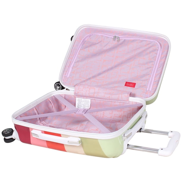 Nicole Miller Carry-On Pink Suitcase, 3-Piece Hardside Rainbow