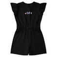 thumbnail image 5 of dPois Girls Casual Jumpsuits Rompers Ruffle Sleeve Romper Shorts with Pockets Summer One Piece Black 6, 5 of 7