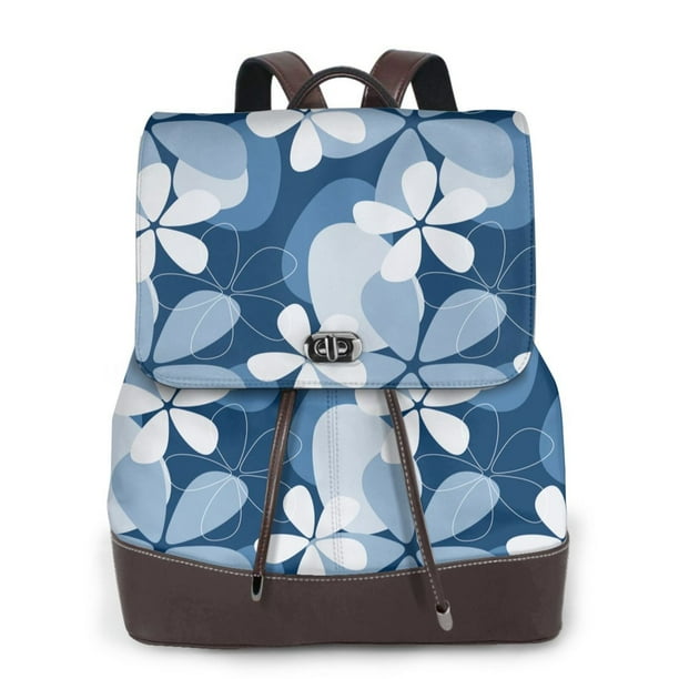 Disketp Flower Mochila de Cuero para Mujer, Bolso de Espalda Antirrobo con Estilo para Viaje, Trabajo y Uso Diario