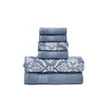 thumbnail image 3 of Modern Threads Amaris 6-Piece Adult Cotton Bath Towel Set, Amaris, Denim, 3 of 5