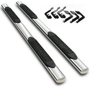 Ikon Motorsports Running Boards for 02-07 Jeep Liberty KJ 4 Inch Stainless Steel