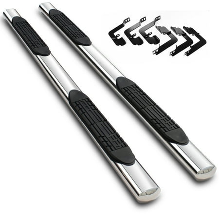 Ikon Motorsports Running Boards for 02-07 Jeep Liberty KJ 4 Inch Stainless Steel