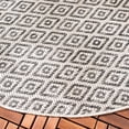 thumbnail image 3 of SAFAVIEH Courtyard Adair Geometric Indoor/Outdoor Area Rug, 6'7" x 6'7" Round, Beige/Black, 3 of 8