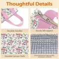 thumbnail image 4 of Pioneer Flower Floral Print Pattern Insulated Lunch Bag for Women & Adults,Large Portable Soft Cooler Lunch Bag,Thermal Food Storage Tote with Pearl Cotton,8.66L,8.75x5.75x9.5 Inch, 4 of 6