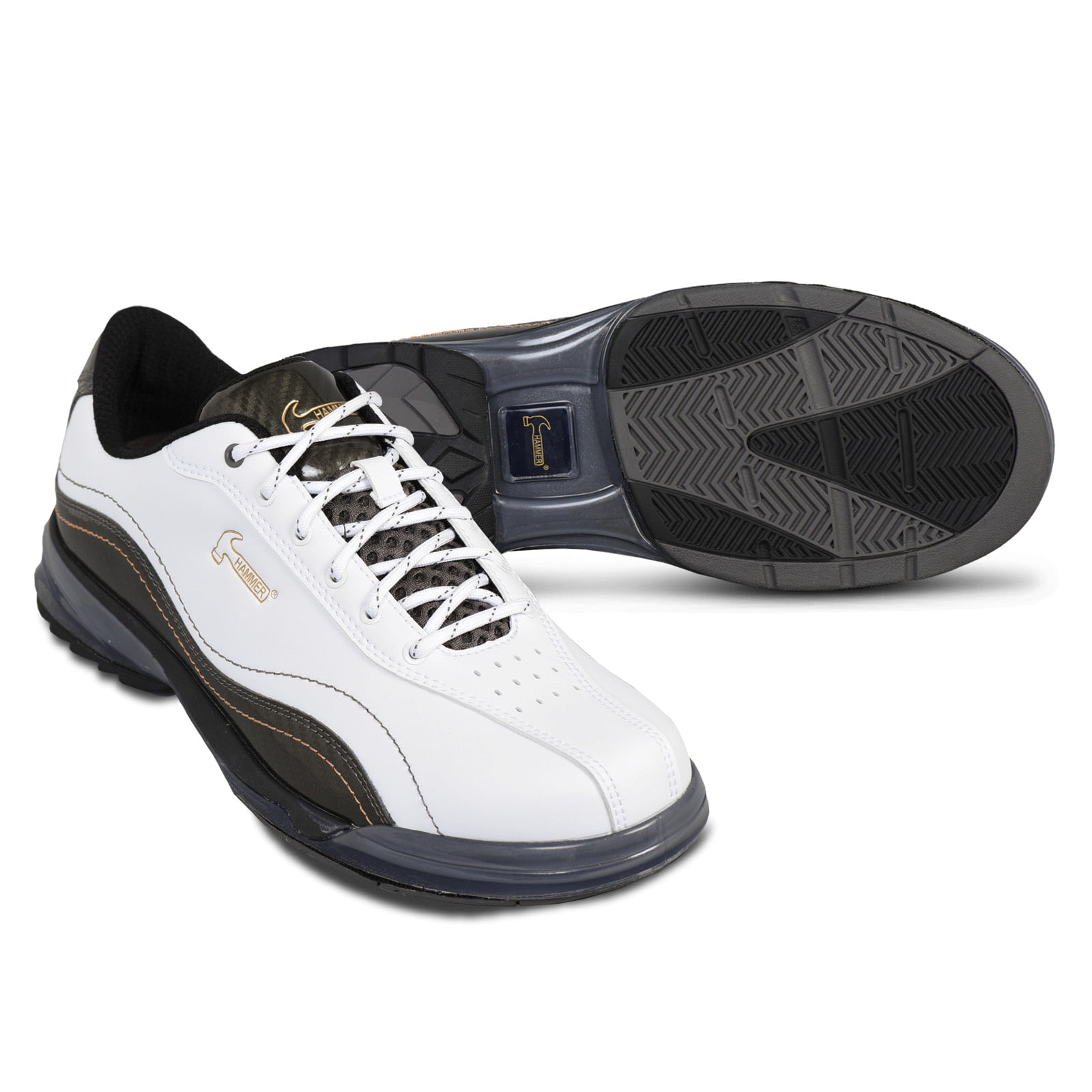 Hammer Force Mens Performance Bowling Shoes White Carbon Right Hand 
