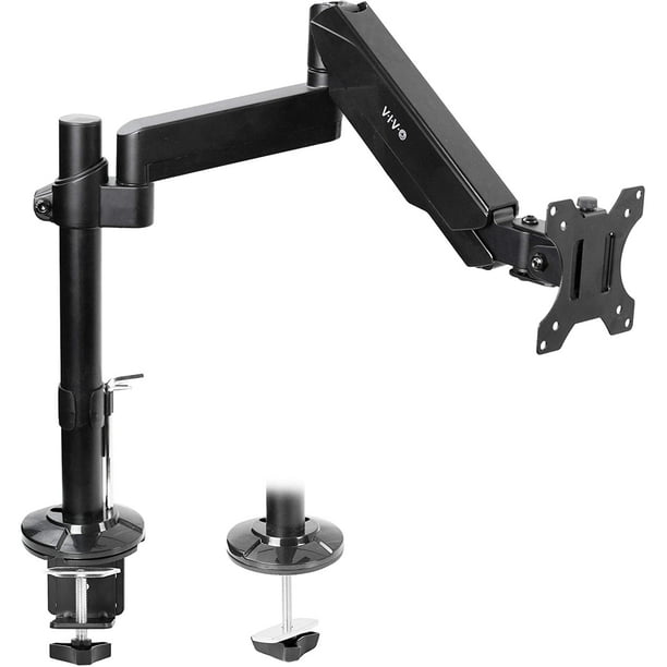 VIVO Black Heavy Duty Articulating Single Pneumatic Spring Arm Desk
