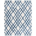 thumbnail image 2 of SAFAVIEH Berber Kyle Geometric Shag Area Rug, Ivory/Blue, 8' x 10', 2 of 11