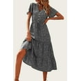 thumbnail image 4 of PRETTYGARDEN Women's Floral Boho Dress Casual Short Sleeve V Neck Ruffle Tiered Summer Swing Maxi Dresses, 4 of 7