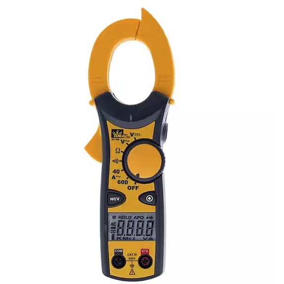 IDEAL Electrical 61-744 Clamp Meter 600 Amp AC with NCV, Voltage Indicator, CATIII for 600V, Yellow CA3