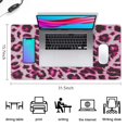 thumbnail image 5 of Long Mouse Pads for Desk,Pink and Gray Of Leopard Print Desk Mats on Top Of Desks, Desk Mouse Pad Extra Large with 3mm Non-Slip Base and Stitched Edge for Gaming,Office,Work,Home 31.5"x15.7", 5 of 6
