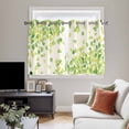thumbnail image 4 of Green Leaves Kitchen Curtains Window Panels, Gradient Spring Plants Rustic Botanical Insulated Window Treatment Curtain, Grommet Curtains for Bedroom/Living Room/Bathroom, 2 Piece 52"Wx45"L, 4 of 8