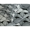 thumbnail image 4 of Ambesonne Black and Grey Quilted Bedspread Set 3 Pcs, Lotus, King Size, Black Grey White, 4 of 5