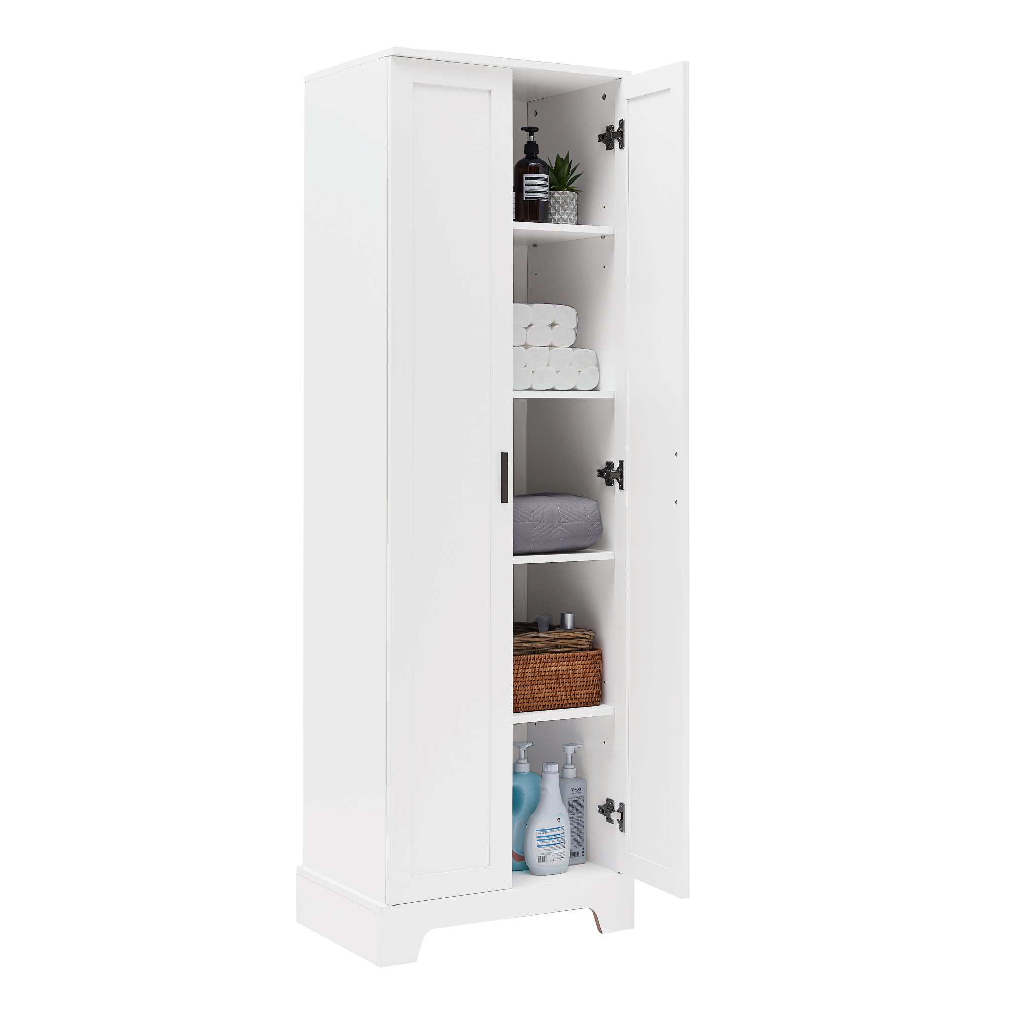 71" Tall Storage Cabinet with Two Doors 5 Layer Adjustable Shelf , MDF Board Floor Cabinet for Dinning Room ,Kitchen,Bathroom, Office