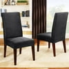 Stretch Leather Dining Room Chair Cover, Ebony
