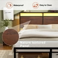 thumbnail image 6 of GUNAITO Queen Bed Frame with Headboard Metal Platform Bed with LED Lights and Charging Station, Rustic Brown, 6 of 9