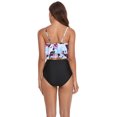 thumbnail image 5 of Melyum Women Ruffled Bikini Two Piece Layered Swimsuits Tummy Control Swimwear High Waist Back Hook Bathing Suits, 5 of 6
