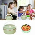 thumbnail image 7 of ACDANC Hot Food Lunch Thermal Lunch Stackable Hot Food Insulated Stainless Steel Round Lunch Sealed Food Containers Layer Green Topper Wear, 7 of 7