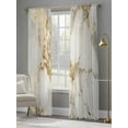 thumbnail image 4 of Minimalism Sheer Curtains 108 Inches Long 2 Panels White Marble Texture Gold Crack Stone Abstract Art Light Filtering Semi Sheer Window Curtains Drapes for Bedroom Living Room 52"x108", 4 of 7