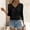 Black, variant on Eyelet Tops for Womens V Neck Smock Waist Shirt Dressy Casual Work Office Blouses Fall Outfits 3/4 Length Sleeve Womens Fall Eyelet V Neck T Shirts Fashion Crop Tops Coffee M