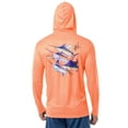 thumbnail image 2 of GH by Guy Harvey Men's Long Sleeve Performance Fishing Graphic Hoodie, Papaya Punch, 2XL, 2 of 11