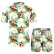 thumbnail image 5 of Traje de camisa informal de dos piezas con pantalones cortos de manga corta para hombre Pompotops  oipoqjl35640, 5 of 8
