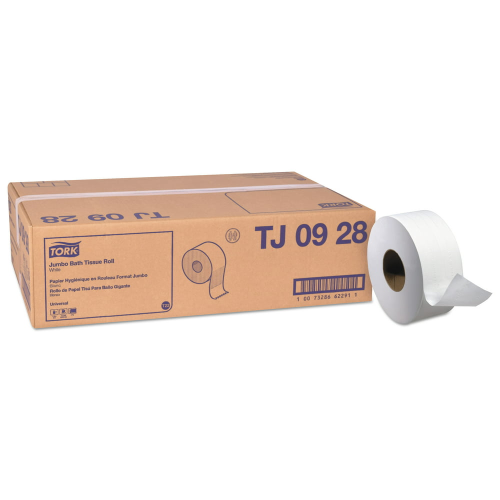 Tork Universal Jumbo Bath Tissue, 2-Ply, White, 750 ft/Roll, 12 Rolls ...