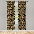 thumbnail image 3 of Ambesonne Camouflage Curtains, Pixel Art Abstract, Pair of 28"x63", Brown Black Sepia, 3 of 5