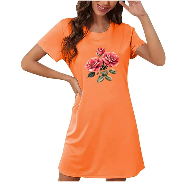 Camisón corto de talla grande para mujer, camisón de manga corta con estampado de pecho a la moda, camisón para mujer